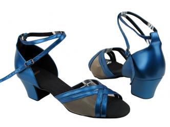 Chaussures de danse femmes cuir bleu   